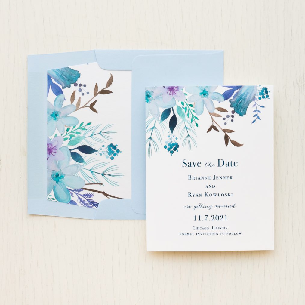 Blue and Lavender Save the Dates