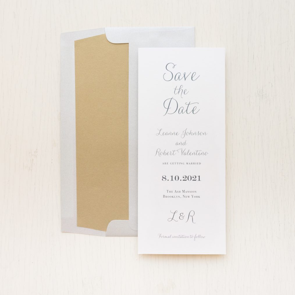 Simple Gray and Gold Save the Dates