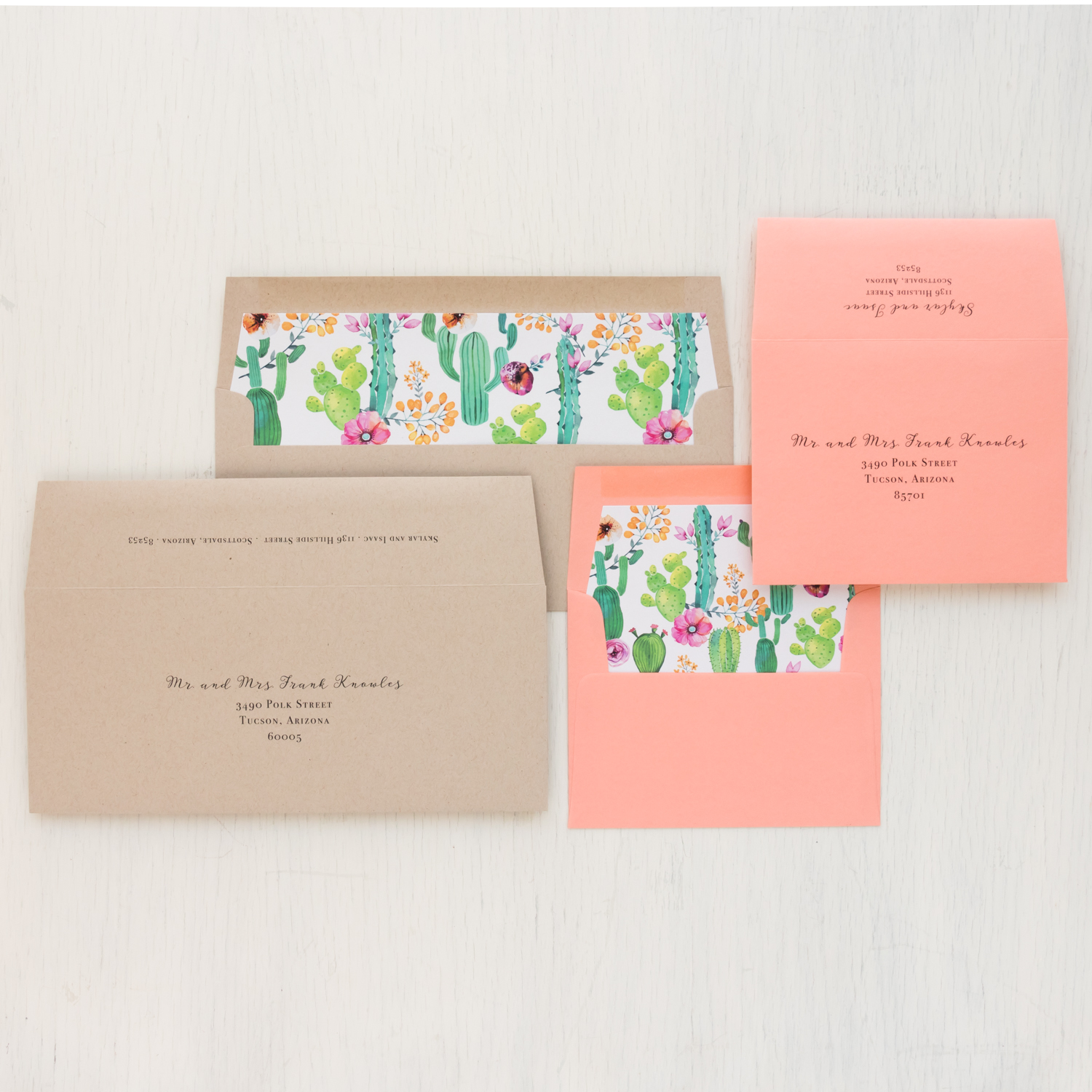 Colorful Cactus Save The Dates Beacon Lane Wedding Invitations