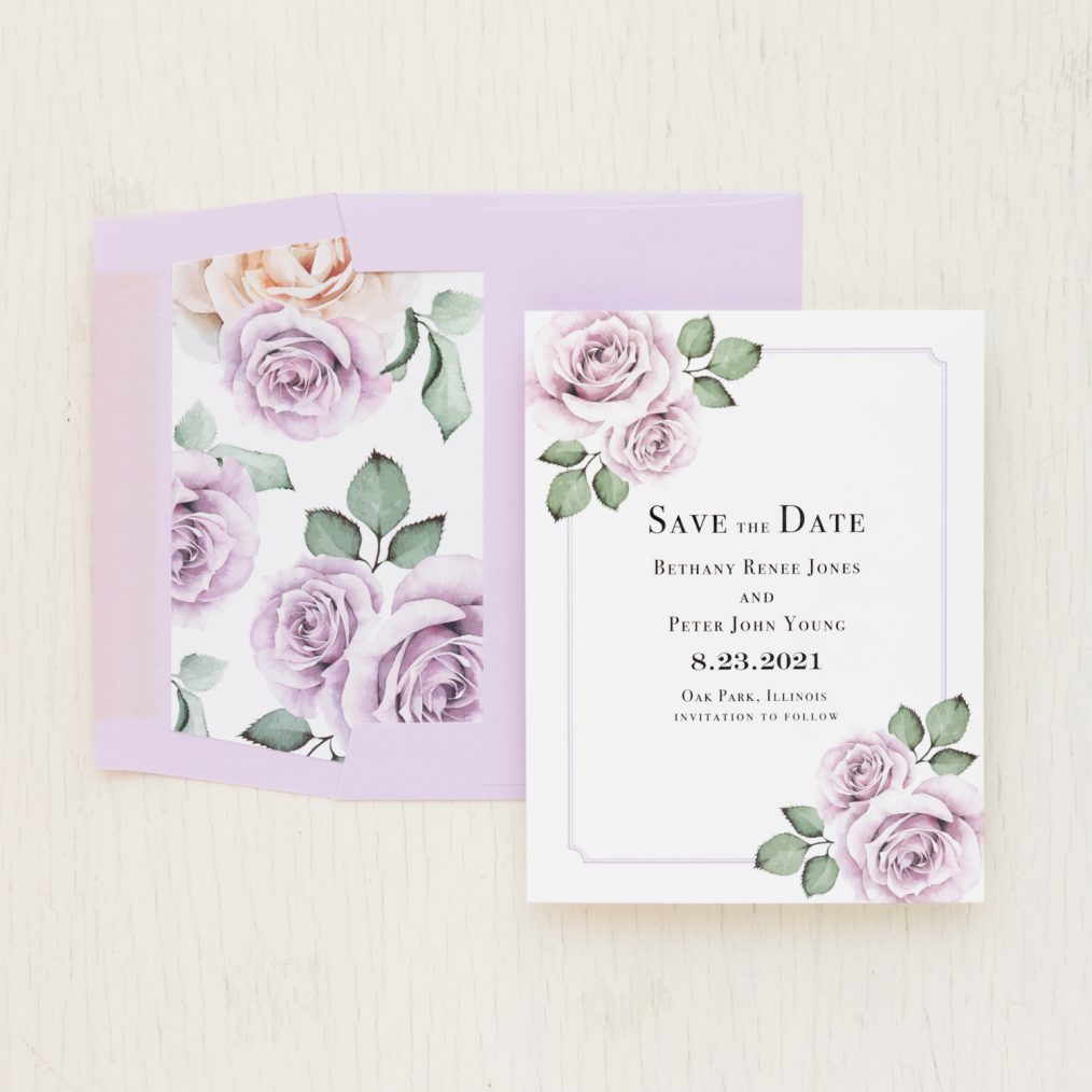 Lavender & Blush Save the Dates