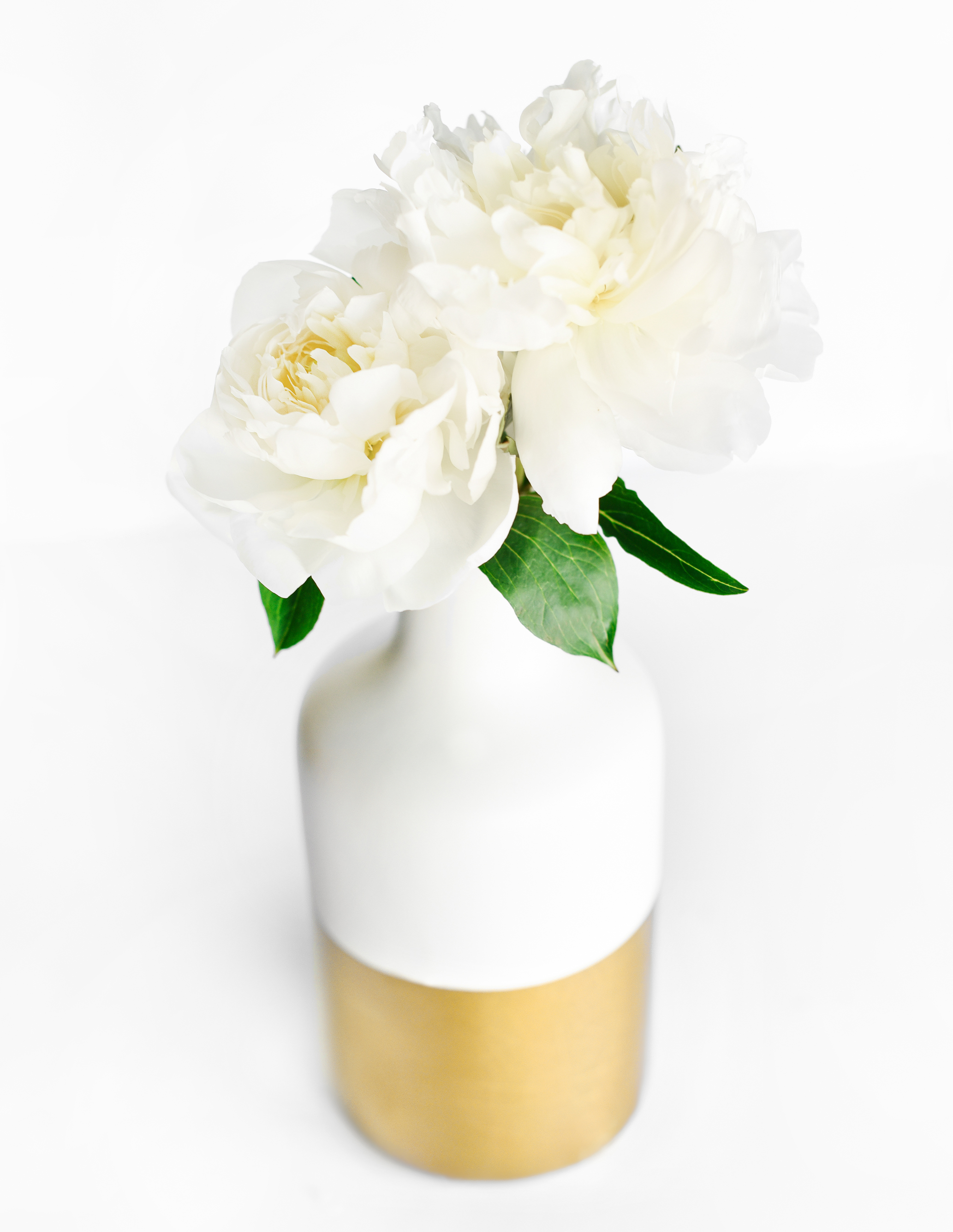 DIY Gold-Dipped Bouquet Vase