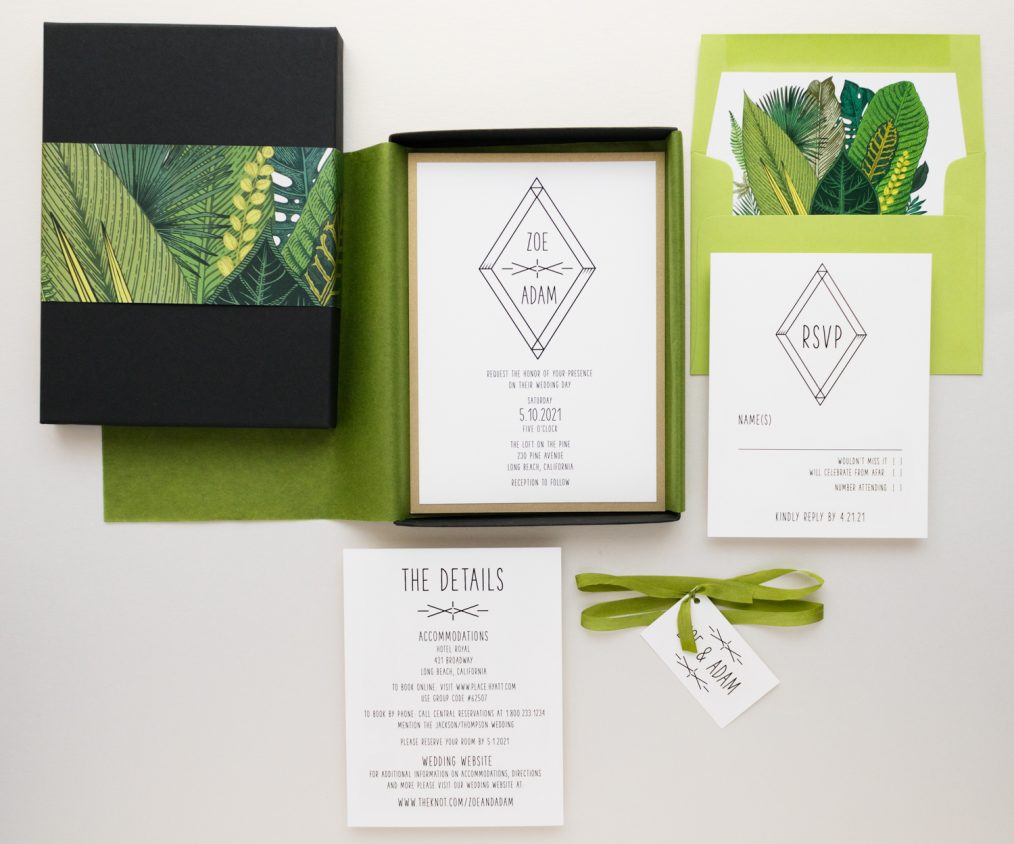 Tropical Leaf Wedding Invitations