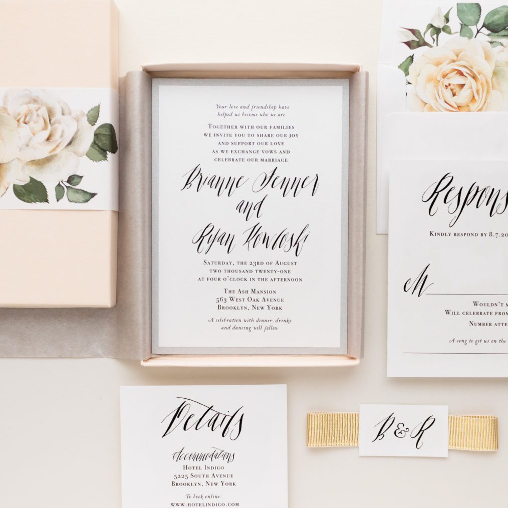 Simple & Modern Calligraphy Wedding Invitations