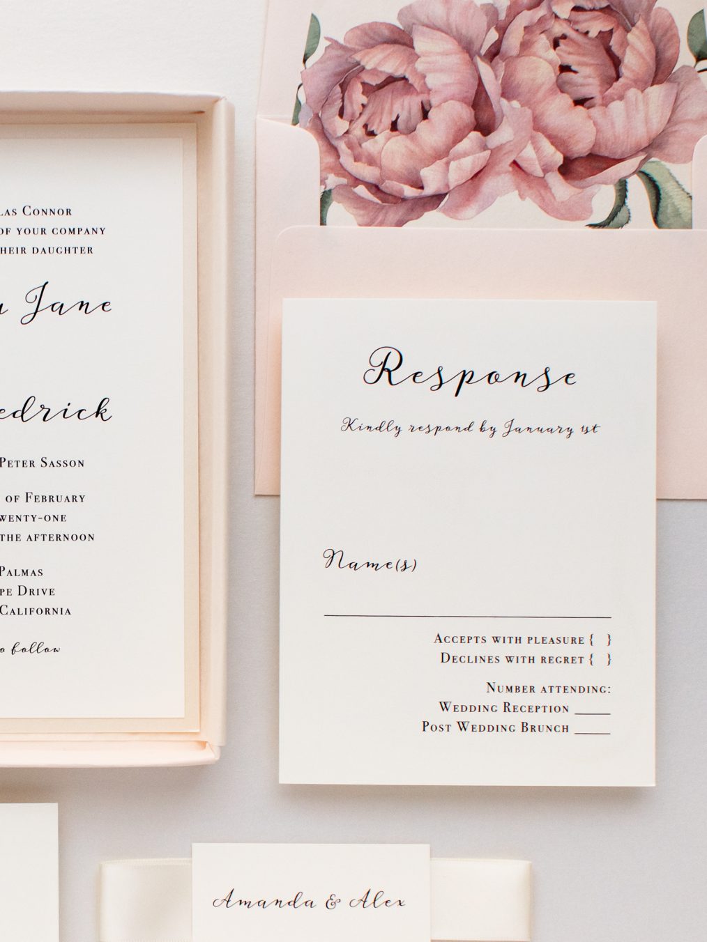 Blush Boxed Wedding Invitations