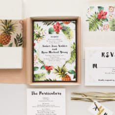 Tropical Pineapple Paradise Wedding Invitations