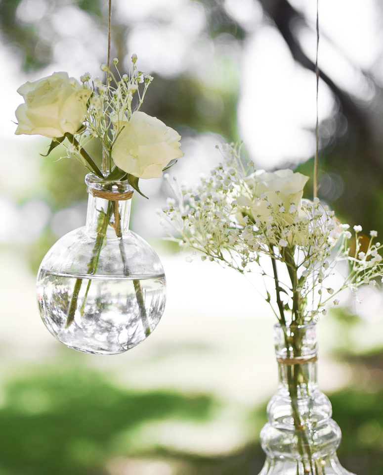 DIY Hanging Flower Vases for Backyard Weddings Beacon Lane Blog
