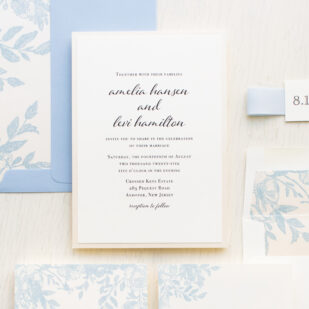 Blue Bouquet Wedding Invitations