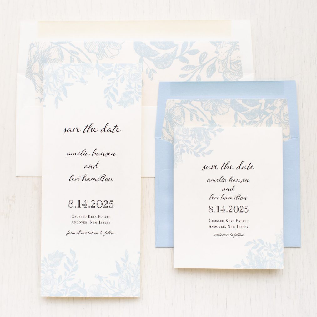 Simple Dusty Blue Save the Dates