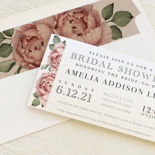 Blush Script Bridal Shower Invitations