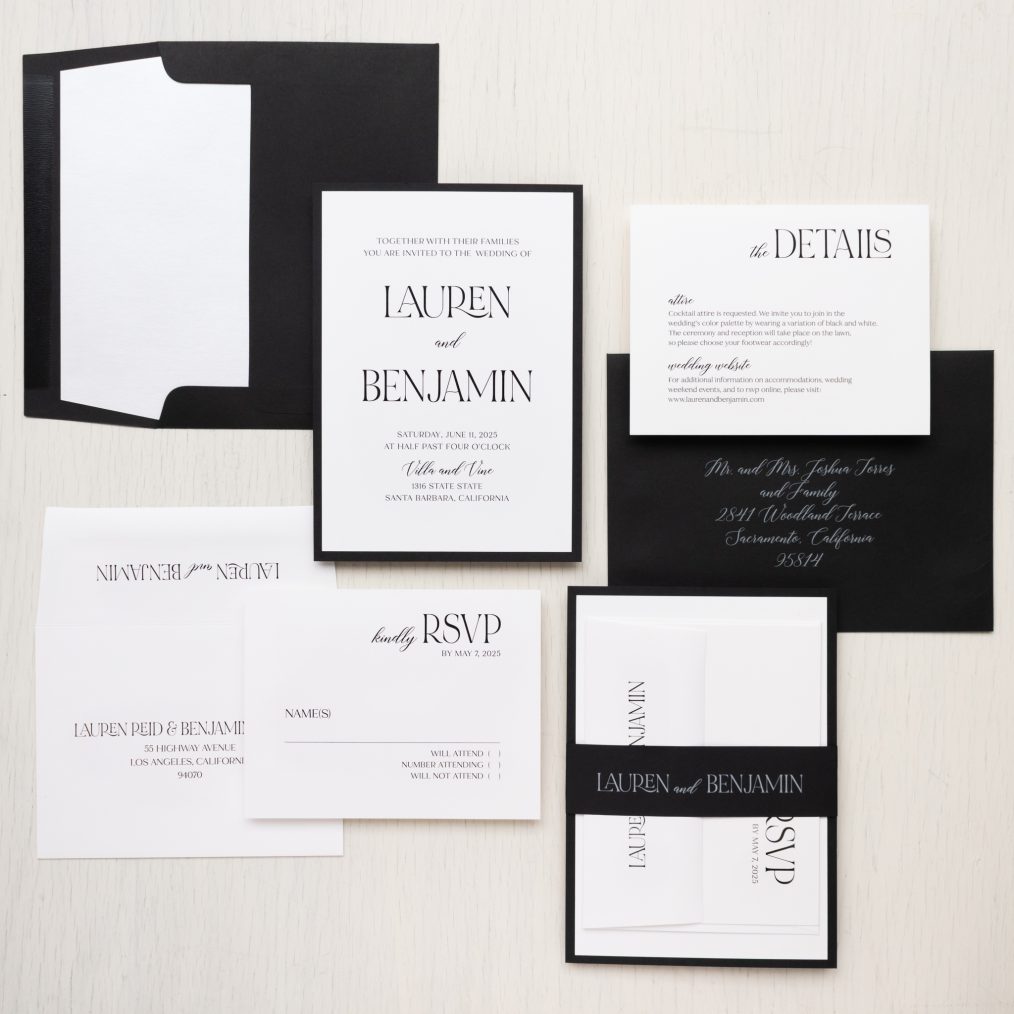 black tie wedding invitations
