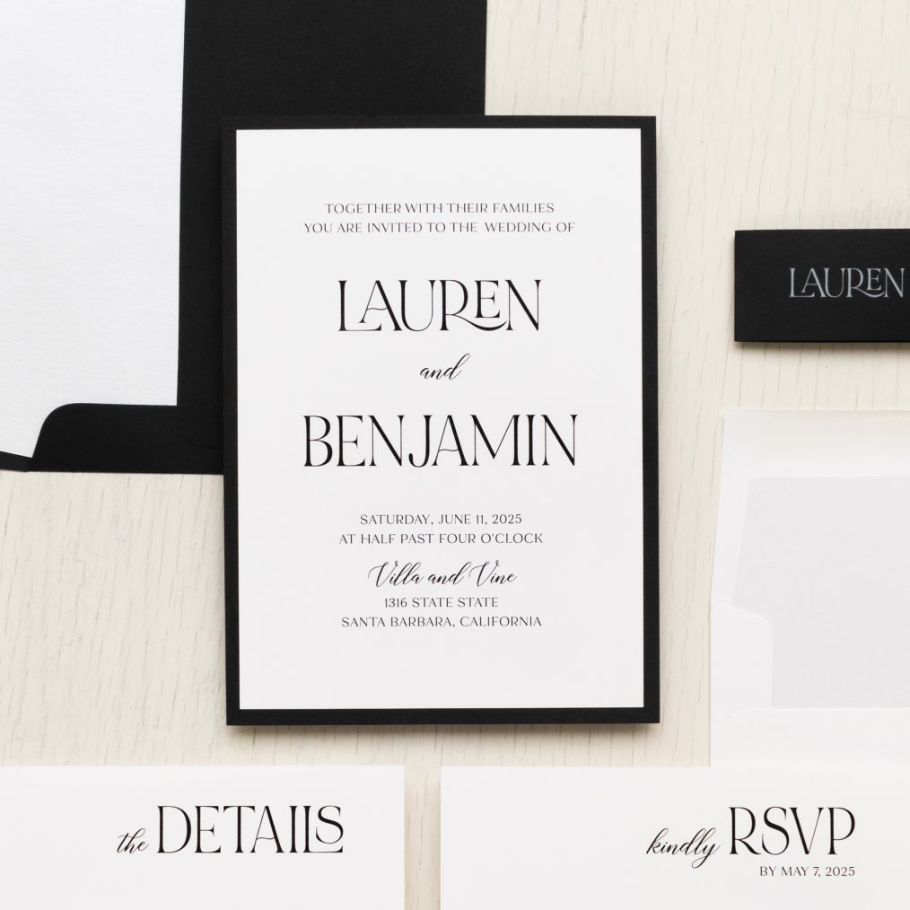 black tie wedding invitations