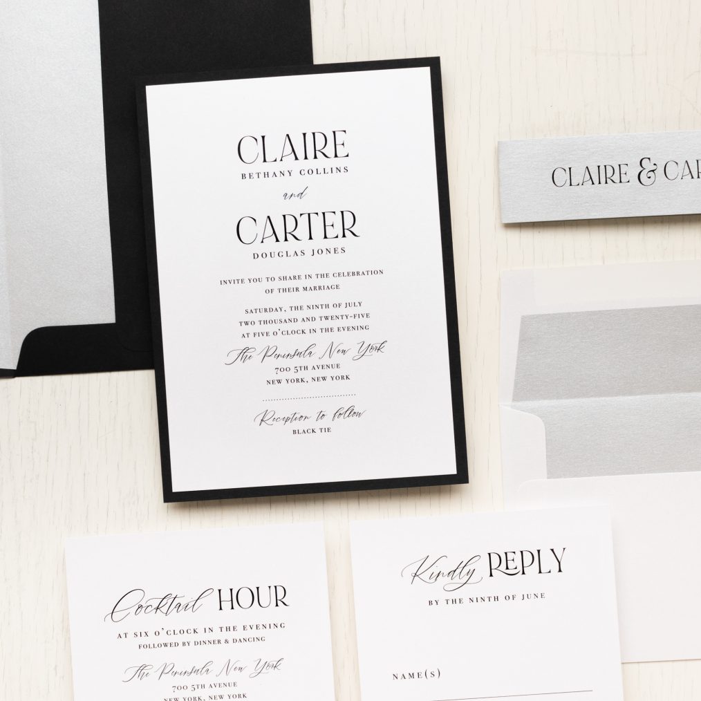 Elegant Black & White wedding invitations