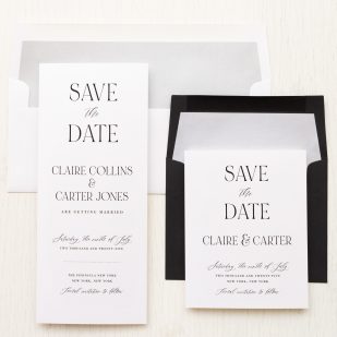 Luxe Black & White Save the Dates