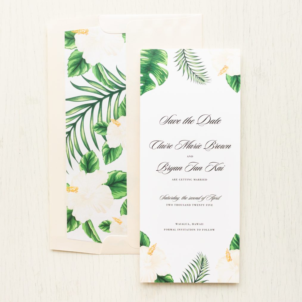 White Hibiscus Save the Dates