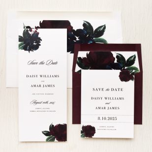 Moody Florals Save the Dates