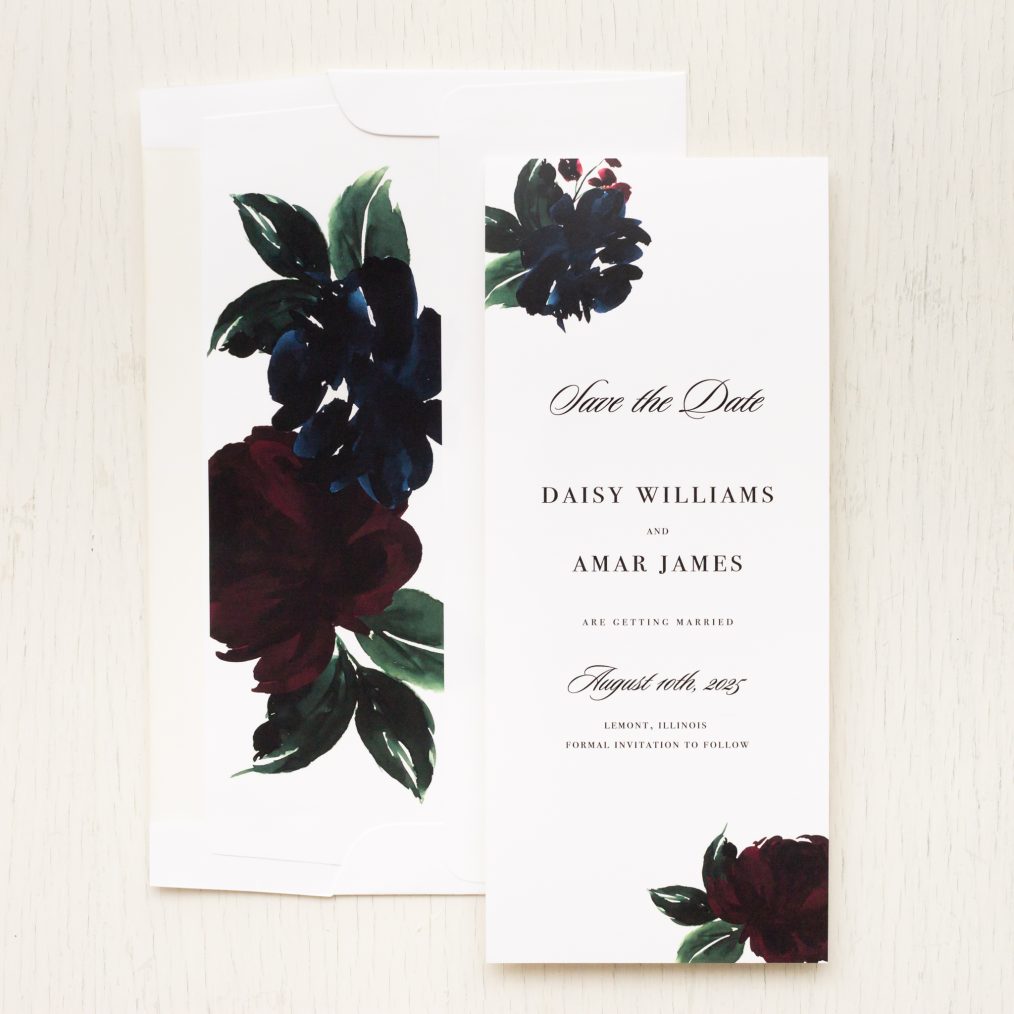 Moody Floral Save the Dates