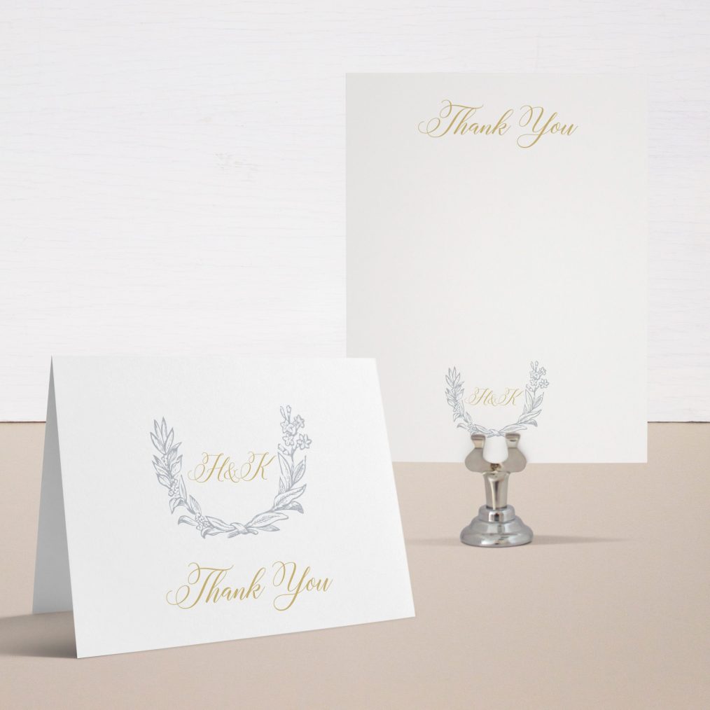 Classic Love Gold Thank You Cards