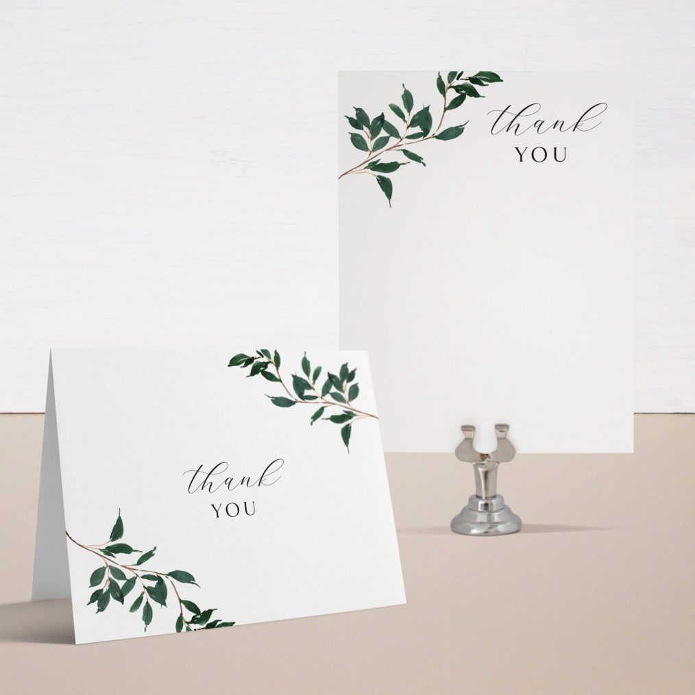 Forest Green Modern Thank You Cards