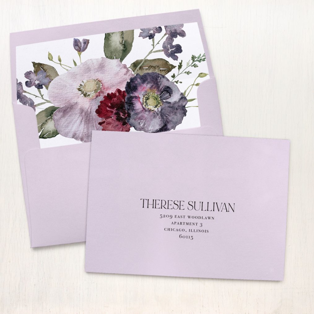 Modern Lavender Bridal Shower Invitations