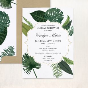 Palm Leaf Bridal Shower Invitations