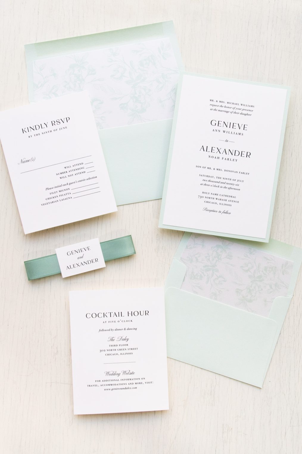 Simple Eucalyptus Wedding Invitations