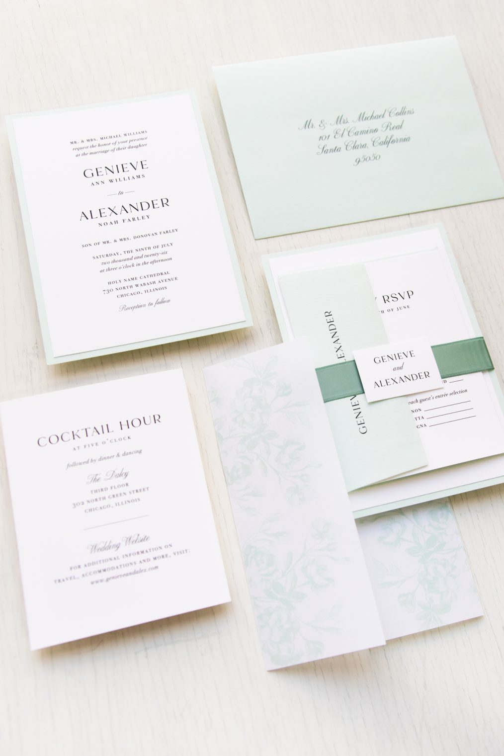Simple Eucalyptus Wedding Invitations