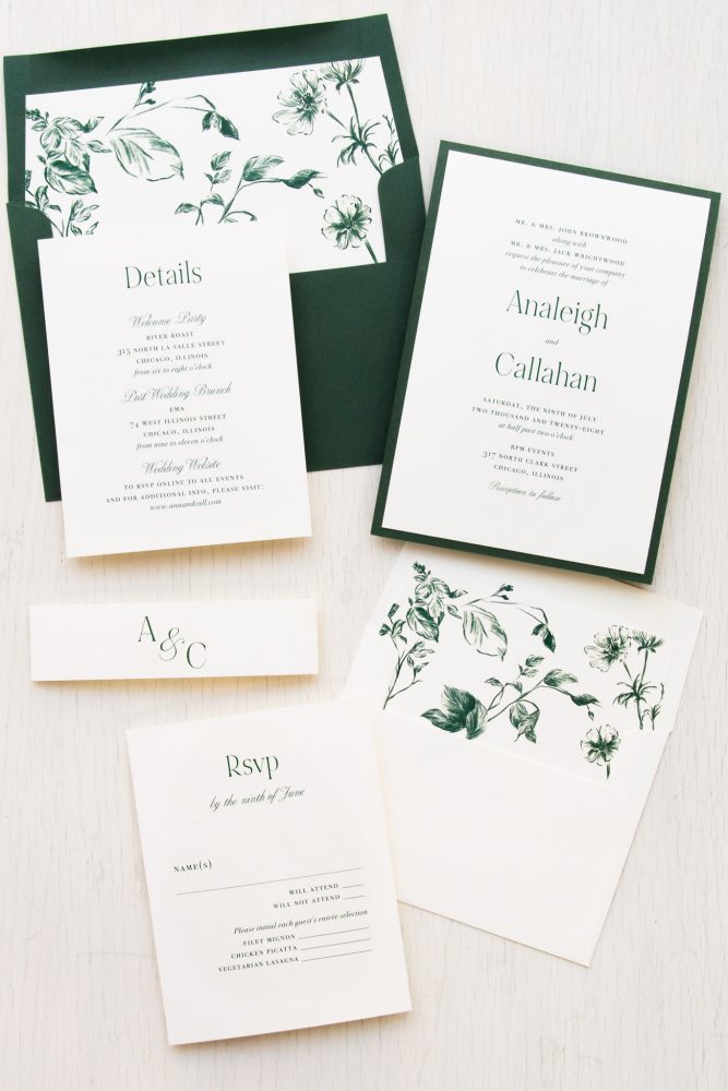 Green Wedding Invitations Beacon Lane
