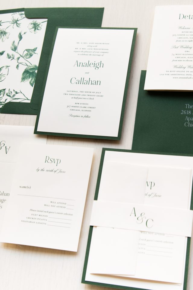 Green Wedding Invitations Beacon Lane