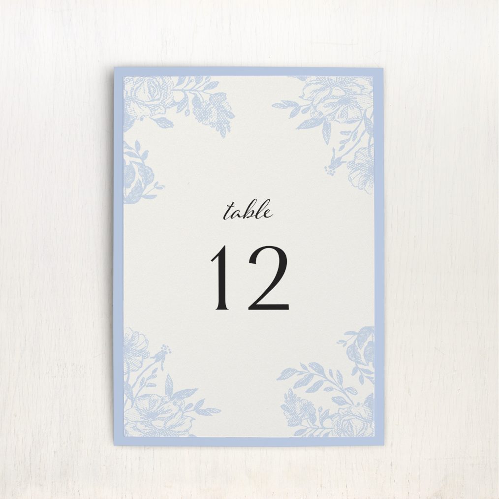 Blue Bouquet Flat Table Numbers | Beacon Lane Wedding Invitations
